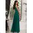 Women's strapless tulle party dress (S/M/L ONE SIZE) ITALIAN FASHION IM923001 emerald green 44