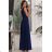 Women's strapless tulle party dress (S/M/L ONE SIZE) ITALIAN FASHION IM923001 dark blue 44