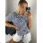 Tunic t-shirt short sleeve women's stripe (L/XL ONE SIZE) ITALIAN FASHION IM520202/DR