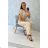 Women's Long Sleeve Hoodie Dress (S / M ONE SIZE) ITALIAN FASHION IMWA216095 -   beige -   M / L