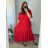 Women's Long Sleeve Shirt Dress (S/M ONE SIZE) ITALIAN FASHION IMWD232607 -   red -