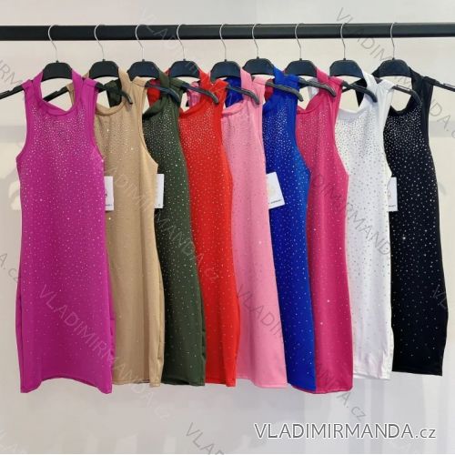 Women's Summer Glitter Sleeveless Dress (S/M ONE SIZE) ITALIAN FASHION IMPMD243585A