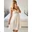 Women's Summer Boho Lace Strapless Dress (S/M ONE SIZE) ITALIAN FASHION IMPEM231202 S / M white