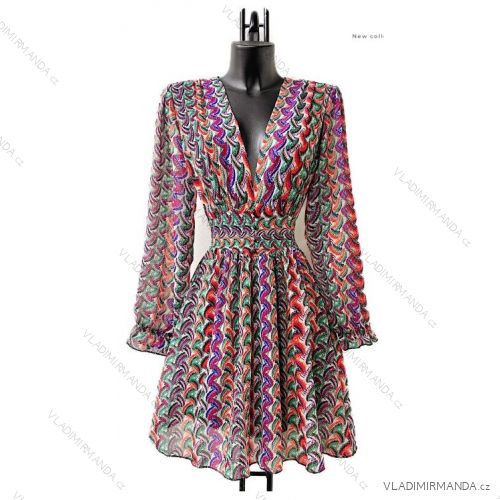 Women's Long Chiffon Short Sleeve Dress (S/M ONE SIZE) ITALIAN FASHION IMWGS231048
