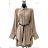 Women's Long Chiffon Short Sleeve Dress (S/M ONE SIZE) ITALIAN FASHION IMWGS231048 light brown S / M