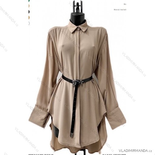 Women's Long Chiffon Short Sleeve Dress (S/M ONE SIZE) ITALIAN FASHION IMWGS231048 light brown S / M