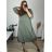Casual Dress Cotton 3/4 Sleeve Women's Plus Size (40-50) POLISH FASHION PMF24MARGARITA/DUR Blue 42