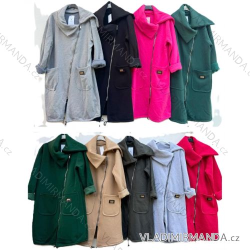 Women's Oversized Warm Zip Up Hoodie (XL/2XL ONE SIZE) ITALIAN FASHION IMD23724