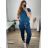 Women's Warm Long Sleeve Dress (L / XL ONE SIZE) ITALIAN FASHION IM421MIA -   dark blue -   XL/2XL