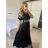 Women's Long Sleeve Hoodie Dress (S / M ONE SIZE) ITALIAN FASHION IMWA216095 -   black -   M / L