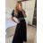 Women's Long Sleeve Hoodie Dress (S / M ONE SIZE) ITALIAN FASHION IMWA216095 -   black -   M / L