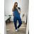 Women's Warm Long Sleeve Dress (L / XL ONE SIZE) ITALIAN FASHION IM421MIA -   dark blue -   2XL / 3XL