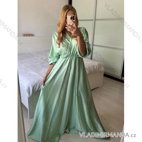 Women's Long Party Sparkly Long Sleeve Dress (S/M ONE SIZE) ITALIAN FASHION IMPBB2315162 -   light green -   S / M