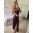 Women's long strapless sequin party dress (S/M ONE SIZE) ITALIAN FASHION IMPMD2360600 S / M black
