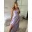 Elegant formal dress with straps for women (S / M ONE SIZE) ITALIAN FASHION IM321576 -   light purple -   M / L