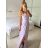 Elegant formal dress with straps for women (S / M ONE SIZE) ITALIAN FASHION IM321576 -   light purple -   M / L