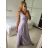 Elegant formal dress with straps for women (S / M ONE SIZE) ITALIAN FASHION IM321576 -   light purple -   M / L