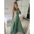 Ladies Long Sparkly Sleeveless Dress (S/M ONE SIZE) ITALIAN FASHION IMPBB23S3558/DU -   light green -   S / M