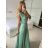 Ladies Long Sparkly Sleeveless Dress (S/M ONE SIZE) ITALIAN FASHION IMPBB23S3558/DU -   light green -   S / M