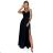299-18 CHIARA elegant maxi dress with straps - black with glitter