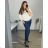 Women's Summer Pants (S/M/L) ITALIAN Fashion IMSM24008 52/54 Light blue
