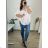 Shirt Extended 3/4 Long Sleeve Women's Plus Size (52/58 ONE SIZE) ITALIAN FASHION IMBM24057 -   white -