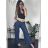 Women's Long Pants (XL/2XL/3XL ONE SIZE) ITALIAN FASHION IMC24019 dark blue M / L