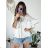 Tunika oversize dlouhý rukáv dámská (S/M ONE SIZE) ITALSKÁ MÓDA IMPLI222674 white S / M