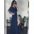 prom dress long elegant party short sleeve women's plus size (XL/2XL ONE SIZE) ITALIAN FASHION IMM2368815PL Royal blue M / L
