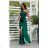 Women's Strapless Long Satin Party Dress (34-42) POLISH FASHION PMLEL24NATHALIE 38 dark emerald