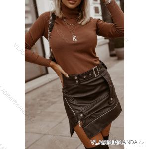 Svetr úpletový dlouhý rukáv dámský (S/M ONE SIZE) ITALSKÁ MÓDA IMM22FD9073