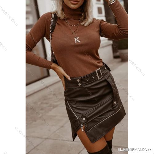 Svetr úpletový dlouhý rukáv dámský (S/M ONE SIZE) ITALSKÁ MÓDA IMM22FD9073