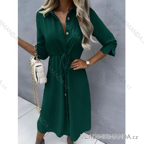 Women's 3/4 Long Sleeve Shirt Dress (42/44 ONE SIZE) ITALIAN FASHION IMD24366