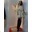 Women's Elegant Belt Long Sleeve Dress (S/M ONE SIZE) ITALIAN FASHION IMM23UN6139