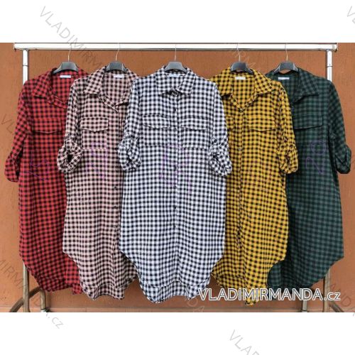 Women's Long Sleeve Belted Casual Dress (S/M/L ONE SIZE) ITALIAN FASHION IMHMS24289