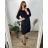 Casual Dress Cotton 3/4 Sleeve Women's Plus Size (40-50) POLISH FASHION PMF24MARGARITA/DUR Blue 42