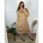 Casual Dress Cotton 3/4 Sleeve Women's Plus Size (40-50) POLISH FASHION PMF24MARGARITA/DUR Blue 42