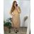 Casual Dress Cotton 3/4 Sleeve Women's Plus Size (40-50) POLISH FASHION PMF24MARGARITA/DUR Beige 40