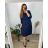 Leisure dress cotton 3/4 sleeve women's plus size (40-50) POLISH FASHION PMF24MARGARITA/DUR dark. blue 44