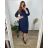 Leisure dress cotton 3/4 sleeve women's plus size (40-50) POLISH FASHION PMF24MARGARITA/DUR dark. blue 44