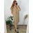 Women's Long Chiffon Short Sleeve Dress (S/M ONE SIZE) ITALIAN FASHION IMWGM23456 2XL/3XL Brown