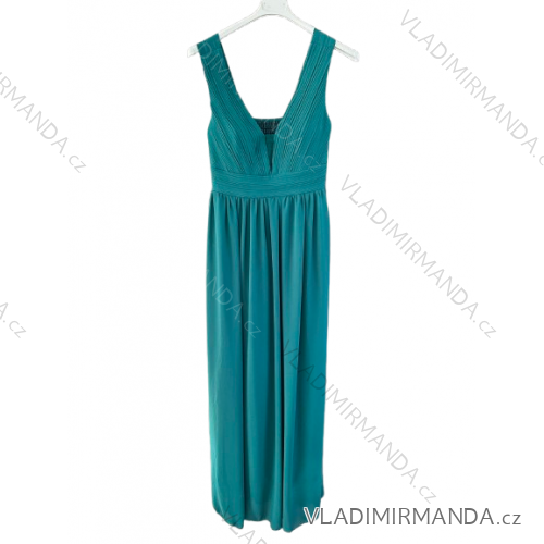 Women's Long Strapless Sequin Party Dress (S/M ONE SIZE) ITALIAN FASHION IMPSH233348 44/46 dark emerald