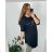 Shirt 3/4 sleeve ladies strip (4XL/5XL ONE SIZE) ITALSKÁ MÓDA IM422026 56/58 black