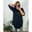 Shirt 3/4 sleeve ladies strip (4XL/5XL ONE SIZE) ITALSKÁ MÓDA IM422026 56/58 black