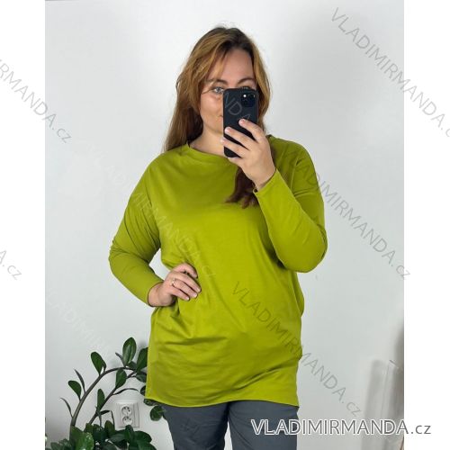 Women's Plus Size Extended Long Sleeve Tunic (56/58 ONE SIZE) ITALIAN FASHION IMC24394