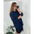 Shirt 3/4 sleeve ladies strip (4XL/5XL ONE SIZE) ITALSKÁ MÓDA IM422026 52/54 red
