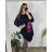 Shirt 3/4 sleeve ladies strip (4XL/5XL ONE SIZE) ITALSKÁ MÓDA IM422026