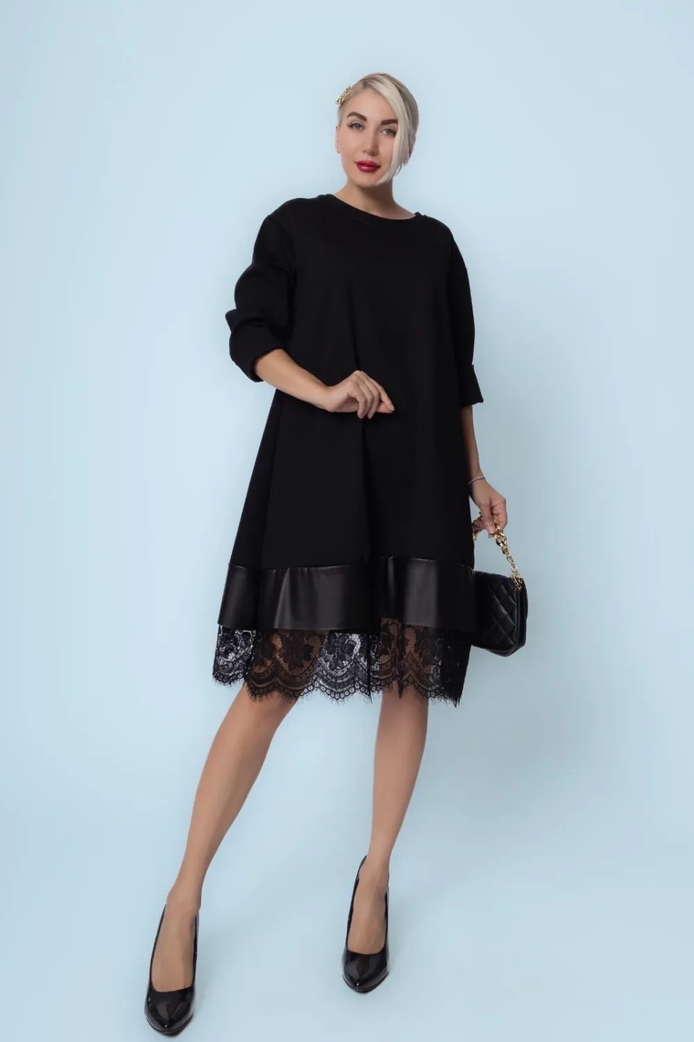 Women's Casual 3/4 Long Sleeve Dress (40/42/44 ONE SIZE) ITALIAN FASHION IMPLI2420575