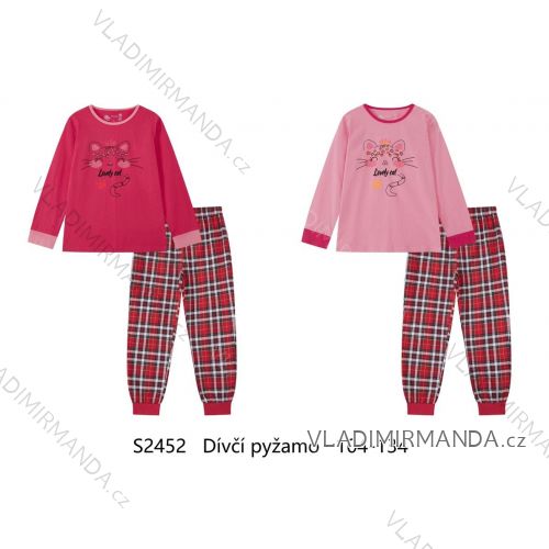 Children's long pajamas for girls (104-134) WOLF S2452