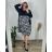 Shirt extended 3/4 long sleeve women's (L/XL/2XL ONE SIZE) ITALIAN FASHION IM423025 56/58 black